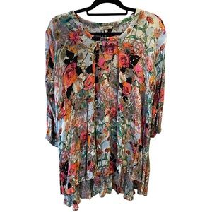 Jodifl Floral Boho Tunic Mini Dress Size Large
